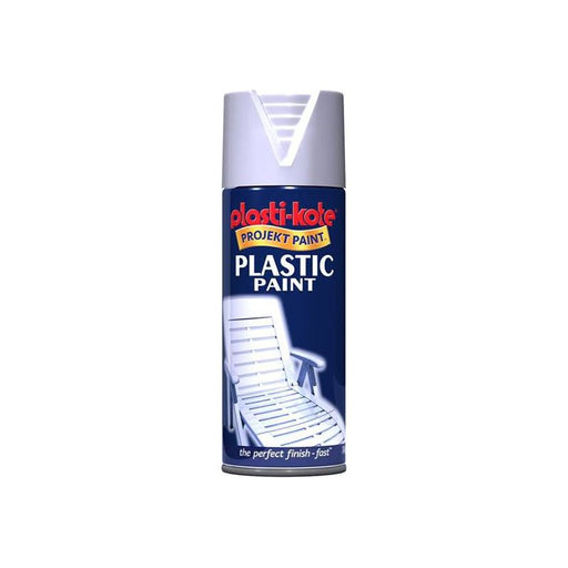 Plastikote Plastic Paint Spray White Gloss 400ml PlastiKote - Dynamic Drive
