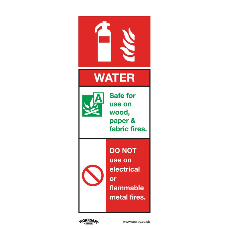 Sealey Safe Conditions Safety Sign Water Fire Extinguisher Self-Adhesive Vinyl P Sealey - Dynamic Drive
