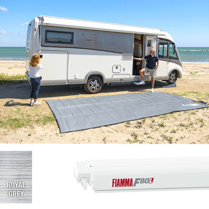 Fiamma F80L 600 Awning Polar White Royal Grey Fiamma - Dynamic Drive