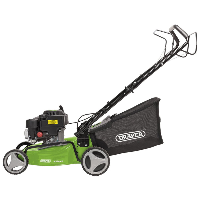 Draper Steel Deck Petrol Lawn Mower, 420mm, 132cc/3.3HP 08671 Draper - Dynamic Drive