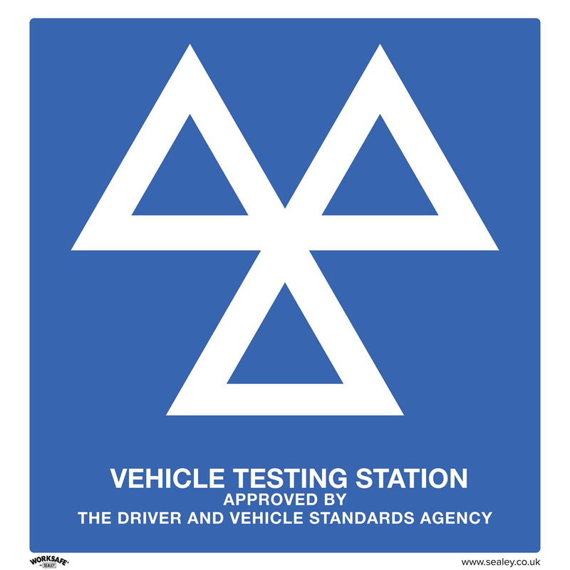 Sealey Warning Safety Sign MOT Testing Station Rigid Plastic Pack of 10 Sealey - Dynamic Drive