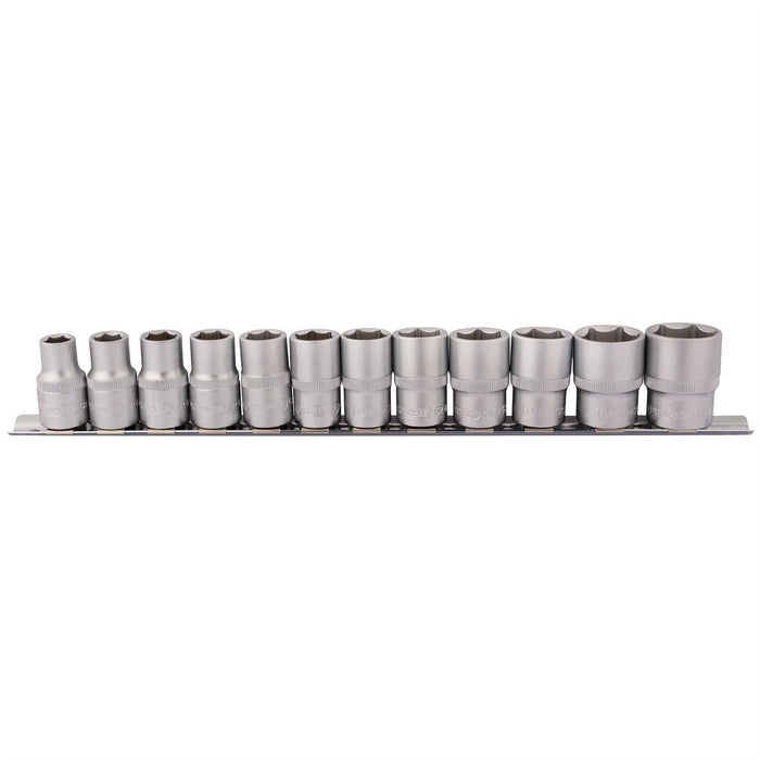 Draper Socket Set on Metal Rail, 1/2" Sq. Dr. (12 Piece) 16402 Draper - Dynamic Drive