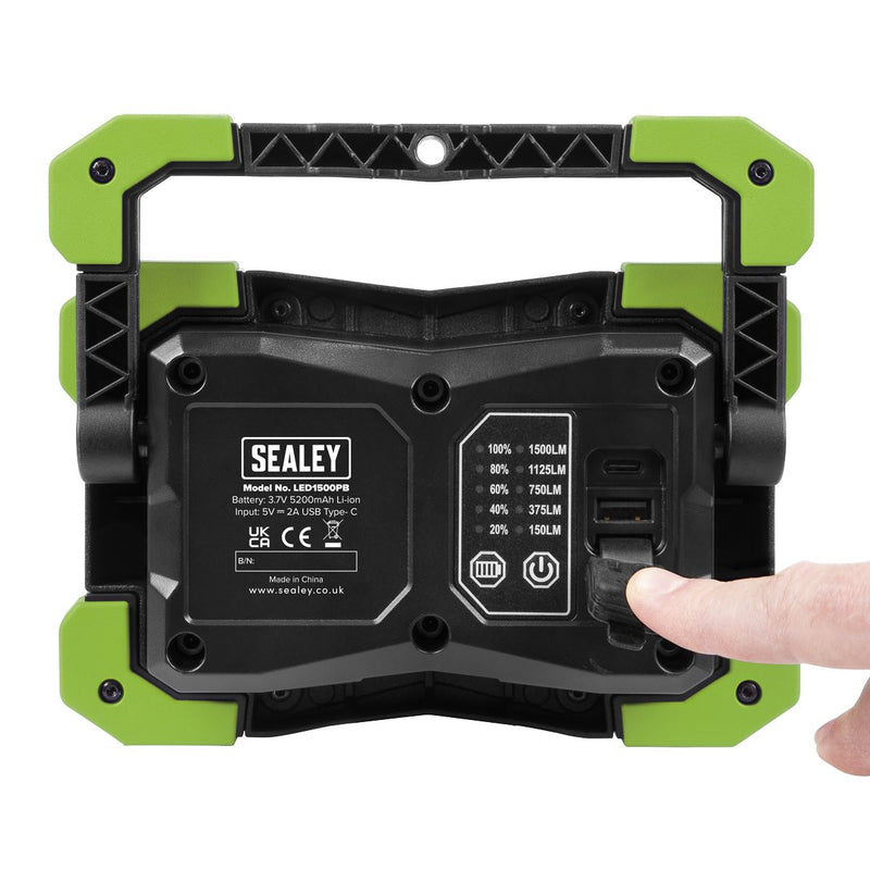 Sealey 15W COB LED Portable Floodlight and Power Bank LED1500PB Sealey - Dynamic Drive