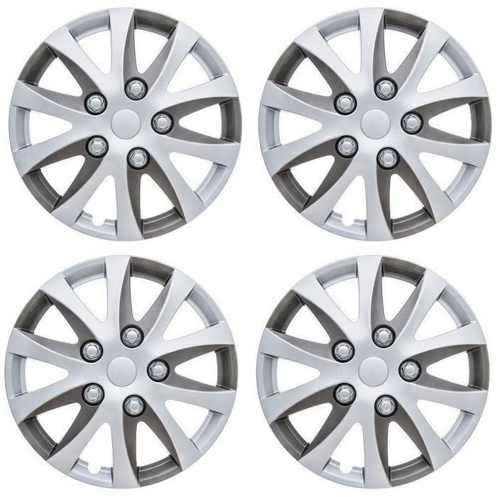 Set of 4 Ring Enbossa Wheel Trims Hub Caps 14" Covers Universal Fit Deep Dish (Car Van) Ring - Dynamic Drive