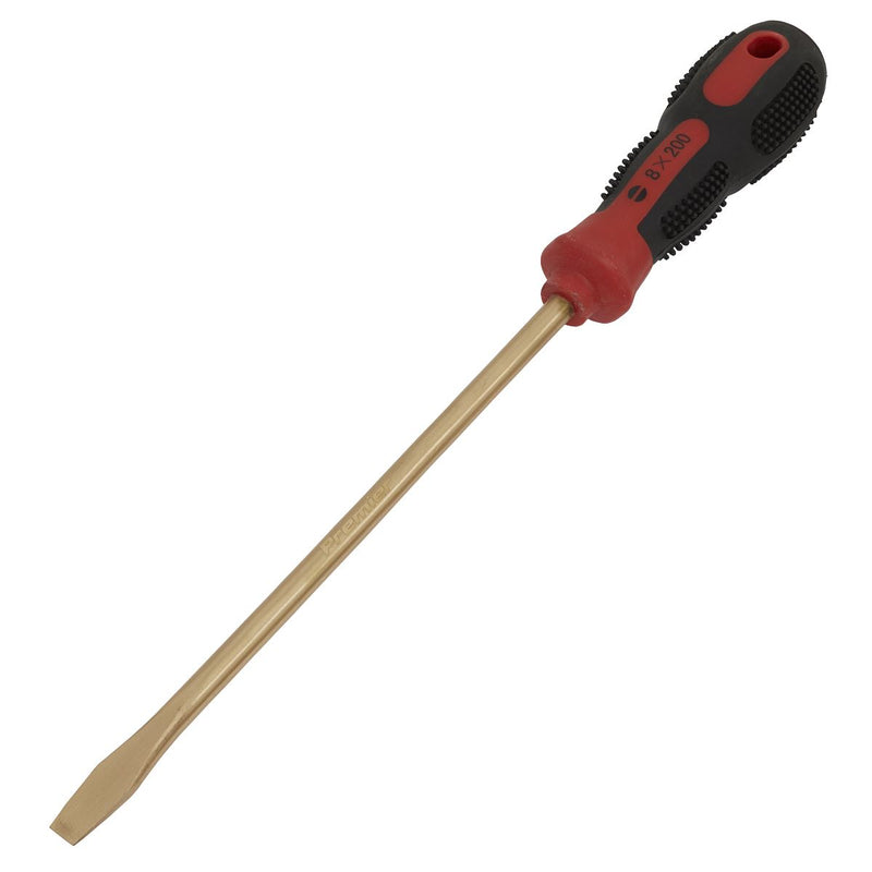 Sealey Screwdriver Slotted 8 x 200mm Non-Sparking NS095 Sealey - Dynamic Drive