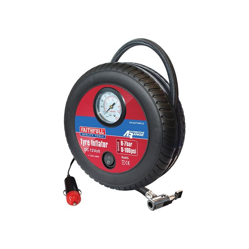 Faithfull Low Volume Tyre Inflator 12V Faithfull - Dynamic Drive
