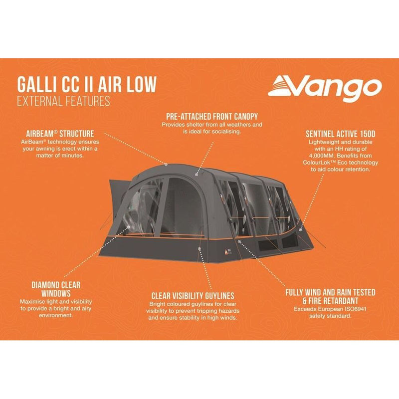 Vango Galli CC II Air Low Drive Away Awning Low Cloud Grey Vango - Dynamic Drive