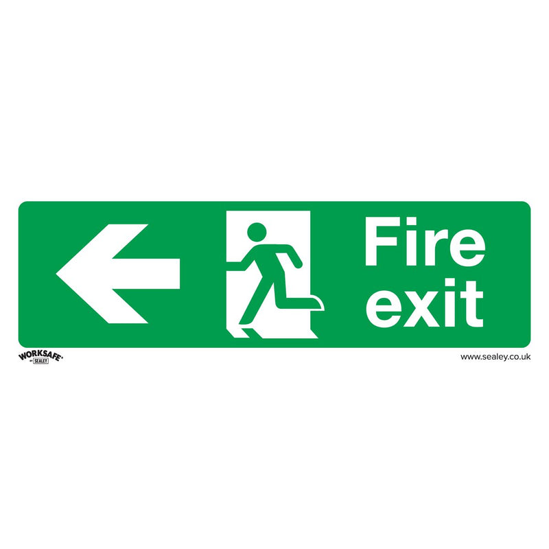 Sealey Safe Conditions Safety Sign Fire Exit (Left) Self-Adhesive Vinyl Sealey - Dynamic Drive