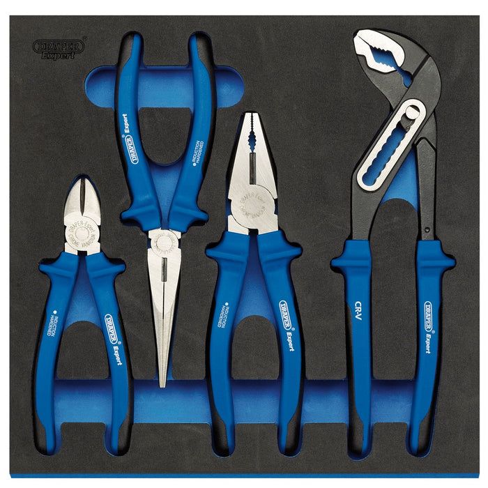 Draper Heavy Duty Plier Set in 1/2 Drawer EVA Insert Tray (4 Piece) 63263 Draper - Dynamic Drive