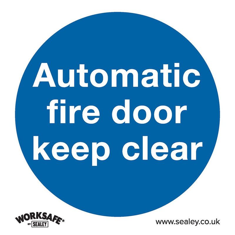 Sealey Mandatory Safety Sign Automatic Fire Door Keep Clear Self-Adhesive Vinyl Sealey - Dynamic Drive
