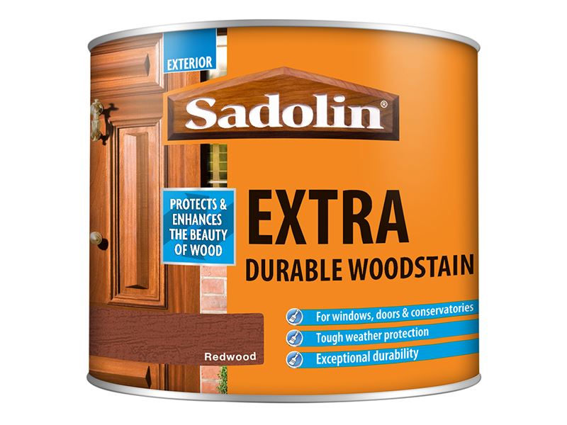 Sadolin Extra Durable Woodstain Redwood 500ml Sadolin - Dynamic Drive
