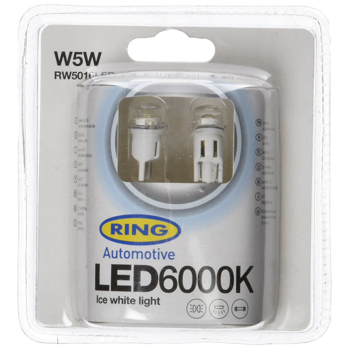 Ring Automotive RW5016LED 12V W5W 6000K Ring Ice White Led (501) Ring Automotive - Dynamic Drive
