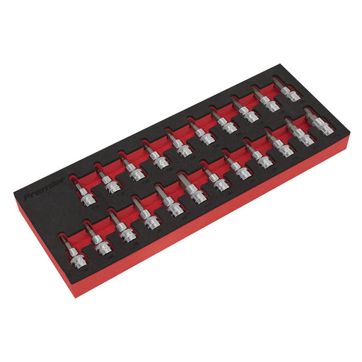 Sealey TRX-Star*/Hex/Spline Socket Bit Set 22pc 3/8"Sq Drive AK6243 Sealey - Dynamic Drive