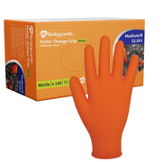 Bodyguard Finite Orange Grip Textured Grip Pattern Nitrile Gloves Large Box 90 Bodyguard - Dynamic Drive
