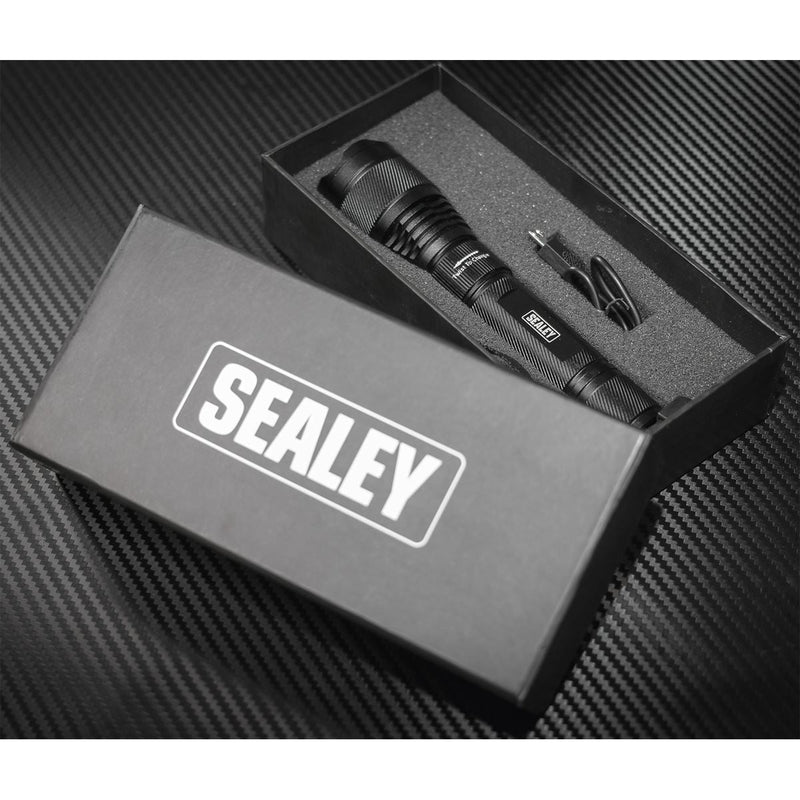 Sealey Aluminium Torch 10W SMD LED Adjustable Focus Rechargeable LED449 Sealey - Dynamic Drive