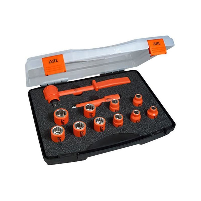 Itl Insulated Insulated 1/2in Drive Socket Set, 12 Piece ITL Insulated - Dynamic Drive