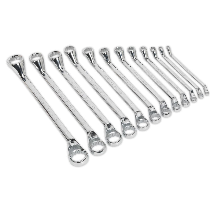 Sealey Deep Offset Ring Spanner Set 12pc Metric S0847 Seigen by Sealey - Dynamic Drive