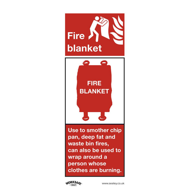 Sealey Safe Conditions Safety Sign Fire Blanket Rigid Plastic SS53P1 Sealey - Dynamic Drive