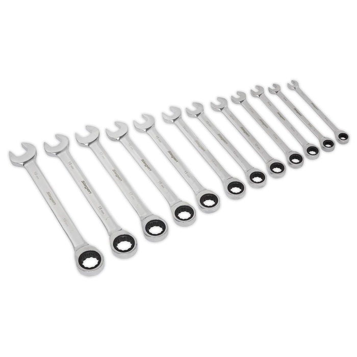 Sealey Ratchet Combination Spanner Set 12pc Metric S0634 Siegen by Sealey - Dynamic Drive