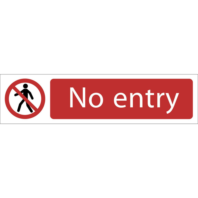 Draper No Entry' Prohibition Sign, 200 x 50mm 73161 Draper - Dynamic Drive