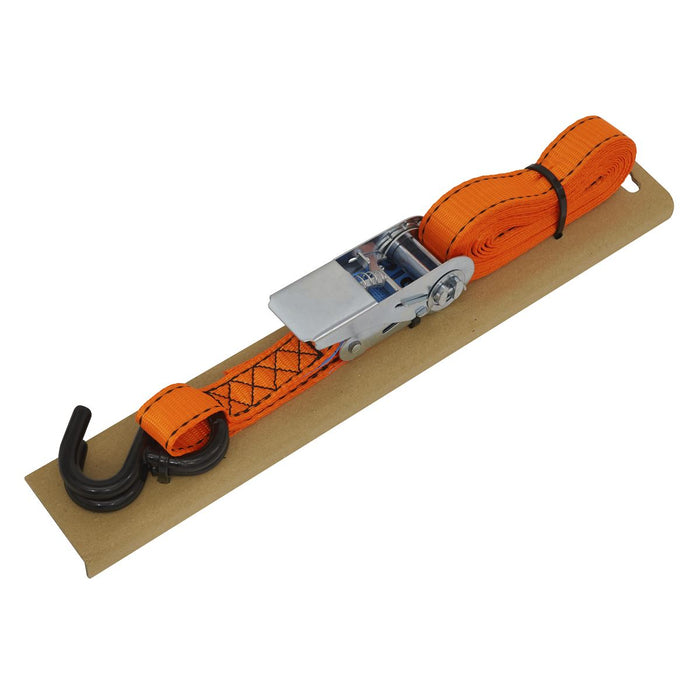 Sealey Ratchet Tie Down 25mm x 5m Polyester Webbing S-Hook With Corner Protector Sealey - Dynamic Drive