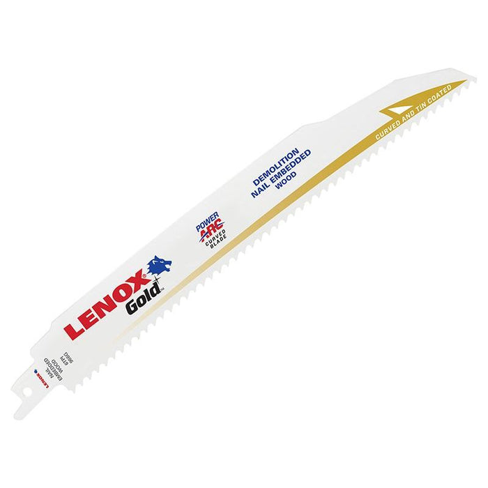 Lenox Gold® Power Arc® Curved Demo Cutting Saw Blade 229 x 22 x 1.6mm 6 TPI (Pack 5) LENOX - Dynamic Drive