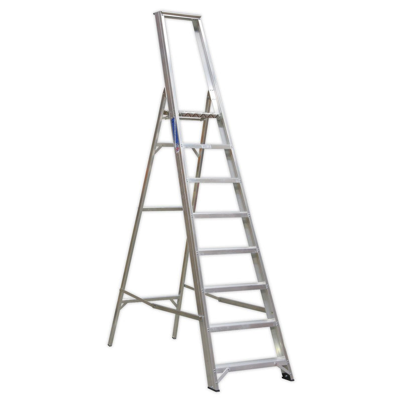 Sealey Aluminium Step Ladder 8-Tread Industrial BS 2037/1 AXL8 Sealey - Dynamic Drive
