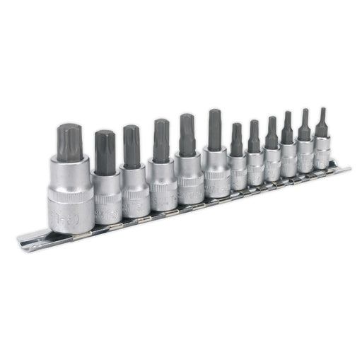 Sealey TRX-Star* Socket Bit Set 12pc 1/4" 3/8" & 1/2"Sq Drive AK6213 Sealey - Dynamic Drive