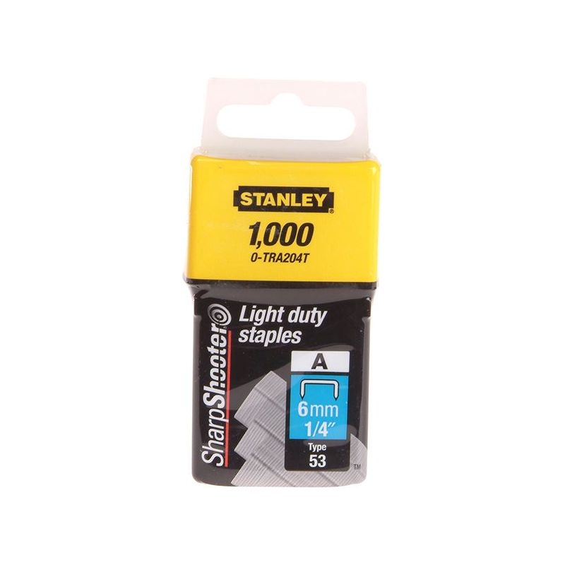 Stanley® Hand Tools TRA2 Light-Duty Staple 6mm TRA204T (Pack 1000) STANLEY® Hand Tools - Dynamic Drive