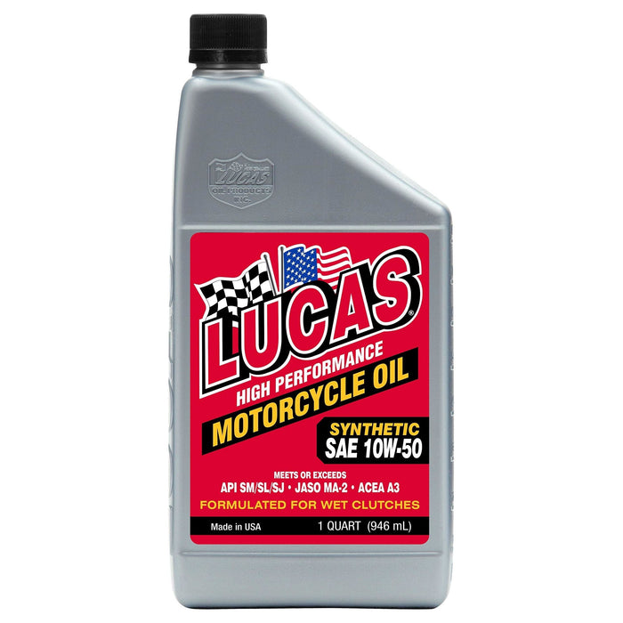 Lucas Oil Sae 10W50 Fully Synthetic Motorcycle Oil 946M 40716 Lucas Oil - Dynamic Drive