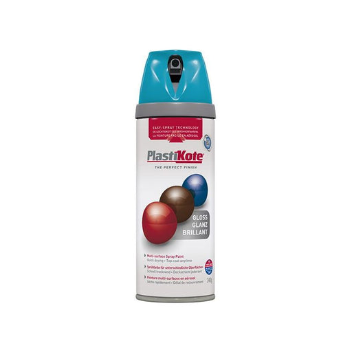 Plastikote Twist & Spray Gloss Mediterranean Blue 400ml PlastiKote - Dynamic Drive