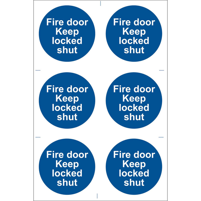 Draper Fire Door Keep Locked' Mandatory Sign (Pack of 6) 72120 Draper - Dynamic Drive