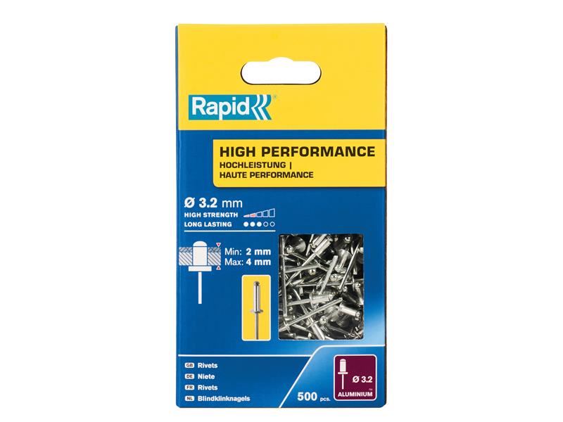 Rapid High Performance Rivets 3.2 x 8mm (Box 500) Rapid - Dynamic Drive