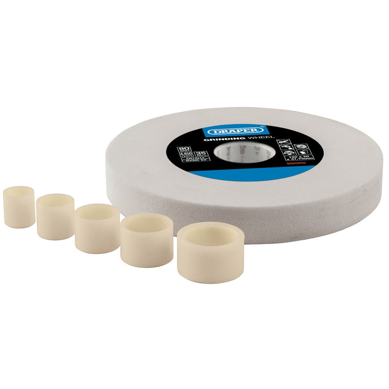 Draper Aluminium Oxide Bench Grinding Wheel, 150 x 20mm, 80 Grit, White 99569 Draper - Dynamic Drive