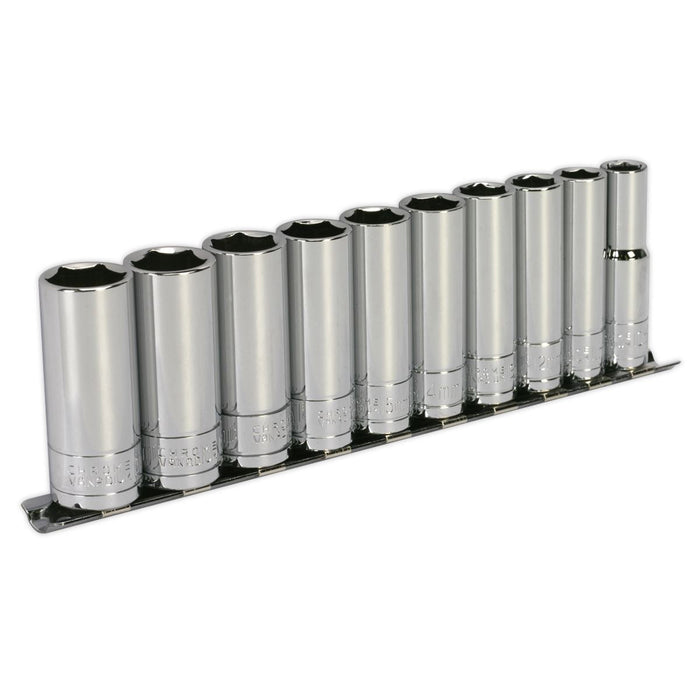 Sealey Socket Set 10pc 3/8"Sq Drive 6pt Deep WallDrive Metric S0500 Seigen by Sealey - Dynamic Drive