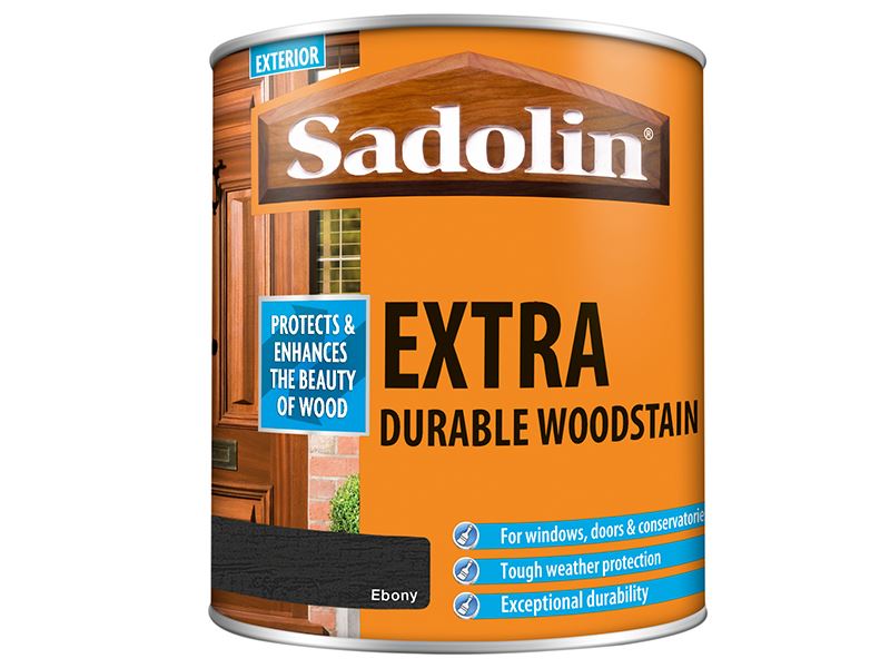 Sadolin Extra Durable Woodstain Ebony 1 litre Sadolin - Dynamic Drive