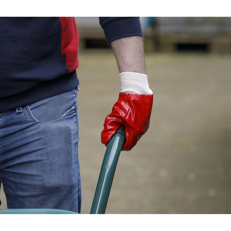 Worksafe Worksafe PVC Knit Wrist Gloves, Large - Pack of 12 Pairs 9106L/12 Worksafe - Dynamic Drive