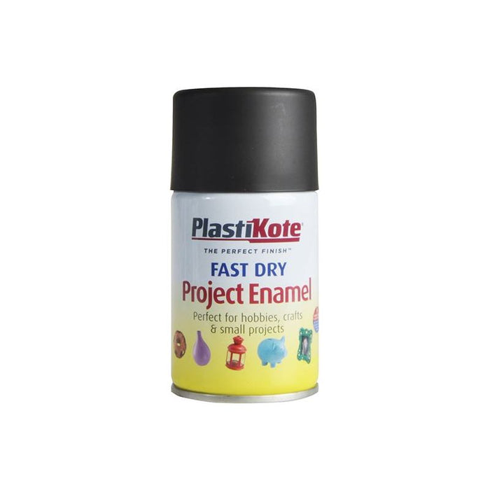 Plastikote Fast Dry Enamel Aerosol Matt Black 100ml PlastiKote - Dynamic Drive