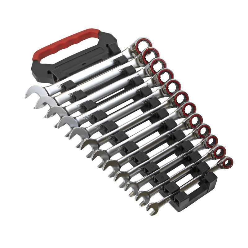 Sealey Reversible Ratchet Combination Spanner Set 12pc Metric Platinum Series Sealey - Dynamic Drive