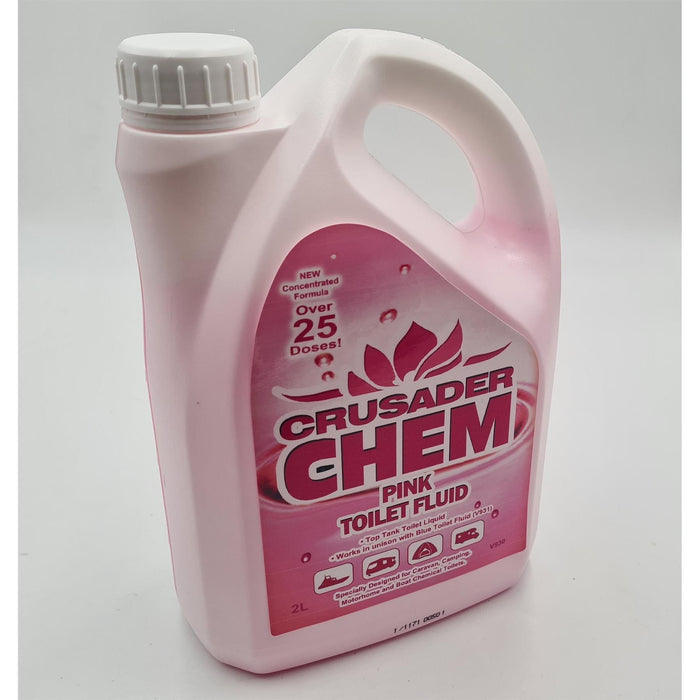 Crusader Chem Pink Toilet 2 Litre Bowl Rinse Camping Narrowboat Caravan Crusader - Dynamic Drive