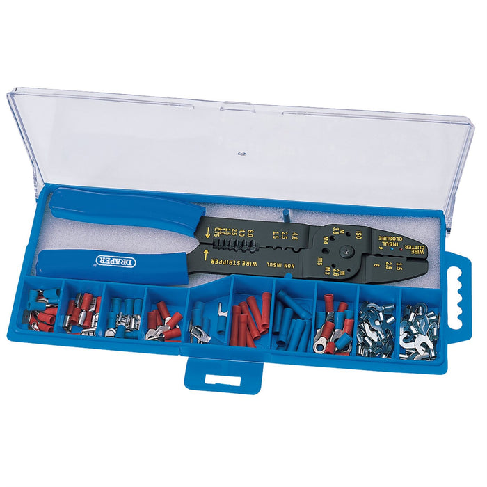 Draper 5 Way Crimping Tool & Terminal Kit, 240mm 13658 Draper - Dynamic Drive