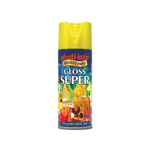 Plastikote Gloss Super Spray Yellow 400ml PlastiKote - Dynamic Drive