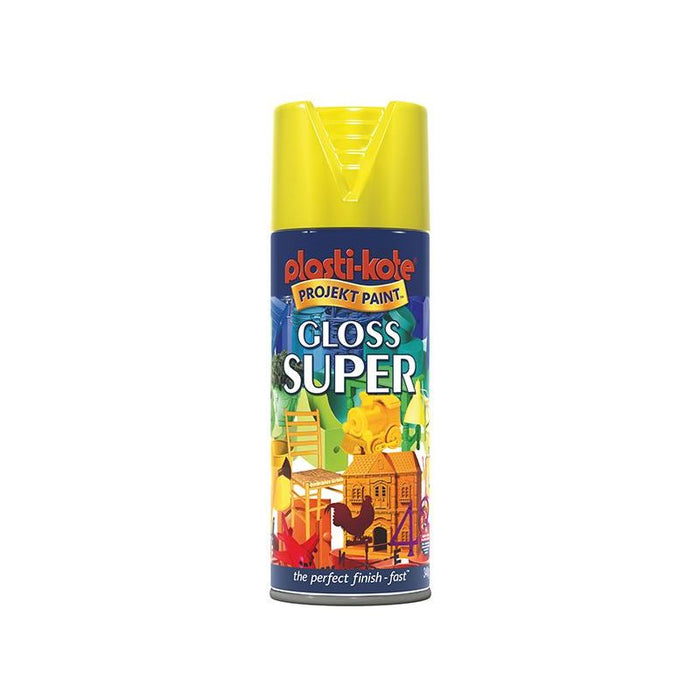 Plastikote Gloss Super Spray Yellow 400ml PlastiKote - Dynamic Drive