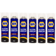 6x NAPA Silicone Lubricant Aerosol Spray Grease Can Water Resistant 500ml NAPA - Dynamic Drive