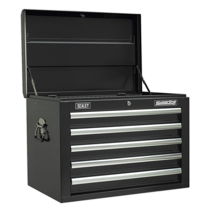Sealey Topchest 5 Drawer with Ball-Bearing Slides Black AP26059TB Sealey - Dynamic Drive