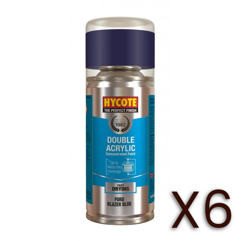 6x Hycote Aerosol Paint for Ford Blazer Blue 150ml Hycote - Dynamic Drive