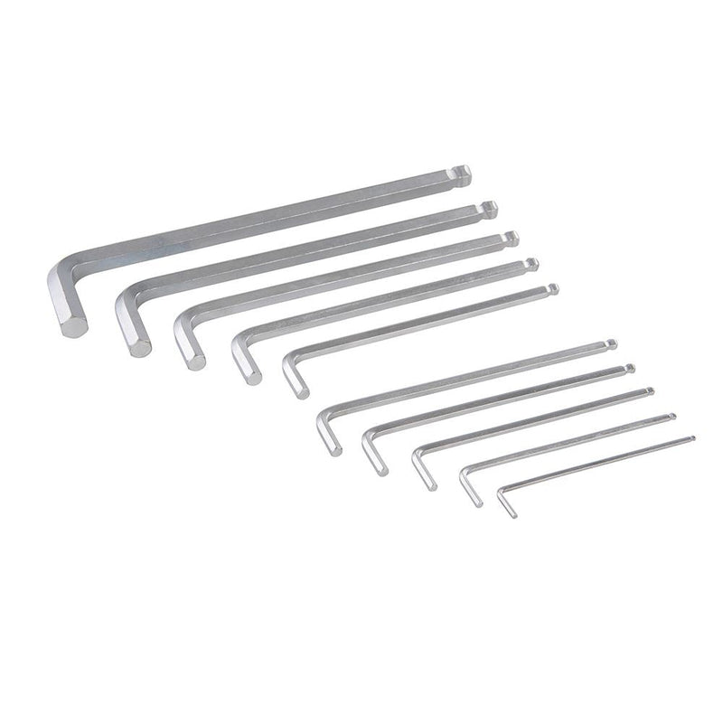 Silverline Extra-Long Hex Key Ball End Set 10pce 3 - 17mm Silverline - Dynamic Drive