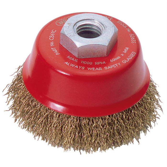 Draper Expert Crimped Wire Cup Brush, 60mm, M14 52635 Draper - Dynamic Drive