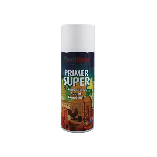 Plastikote Super Spray Primer White 400ml PlastiKote - Dynamic Drive