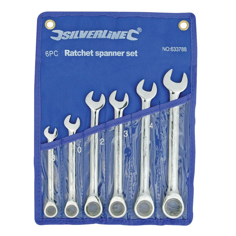 Silverline Fixed Head Ratchet Spanner Set 6pce 8 - 17mm Silverline - Dynamic Drive
